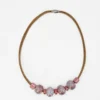 Collier en liège et perles - Rose