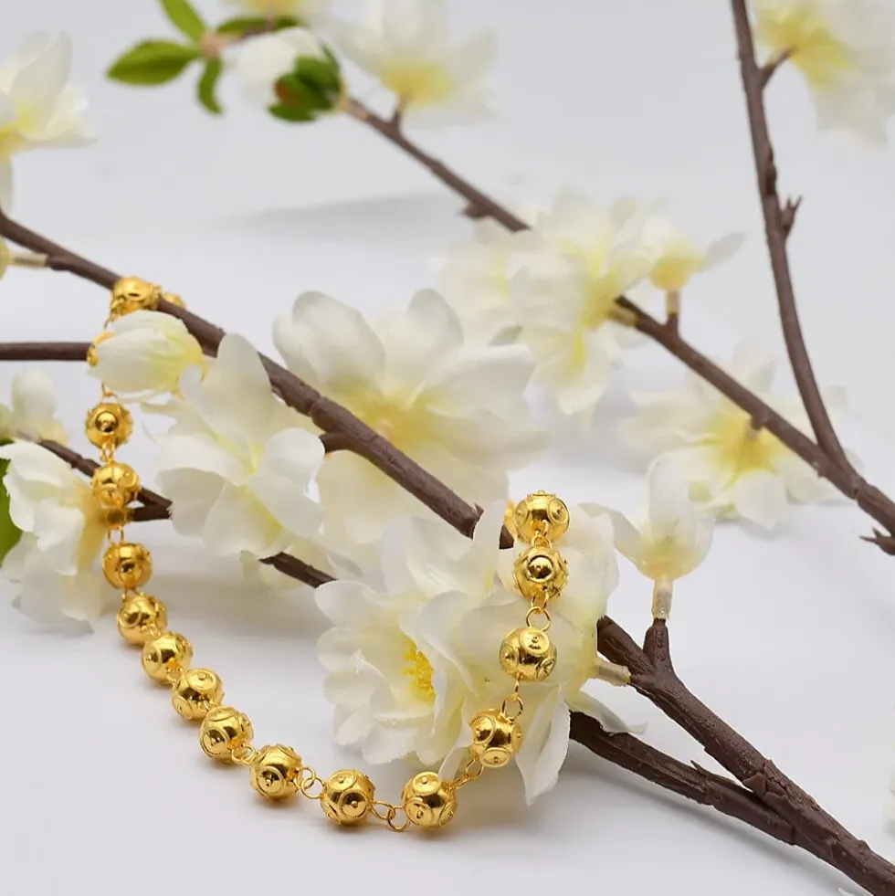 Conta de Viana I Collier de perles en argent dorées