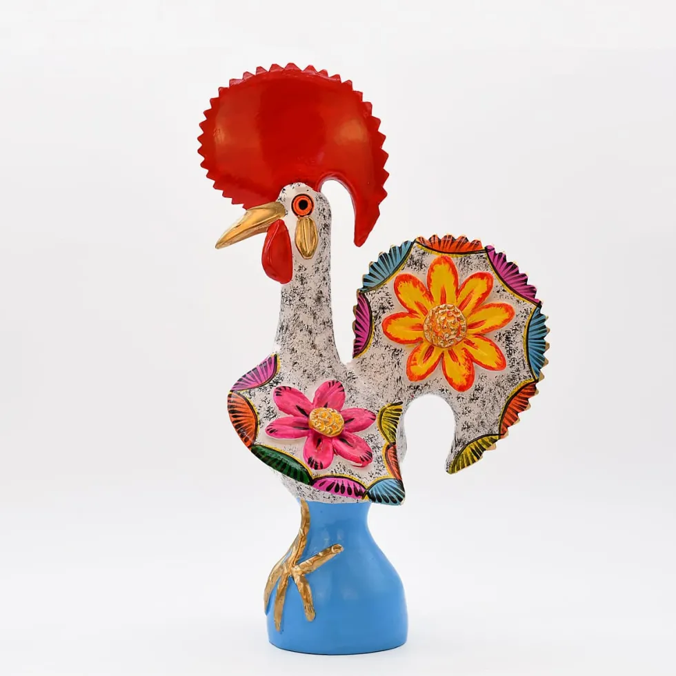 Coq de Barcelos 40cm blanc - Prazeres Côta