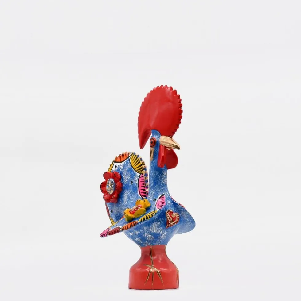 Coq de Barcelos 25cm bleu - Prazeres Côta
