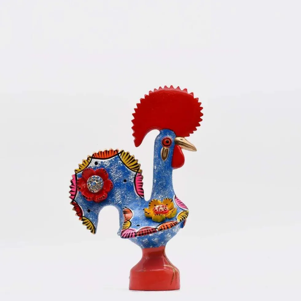 Coq de Barcelos 25cm bleu - Prazeres Côta