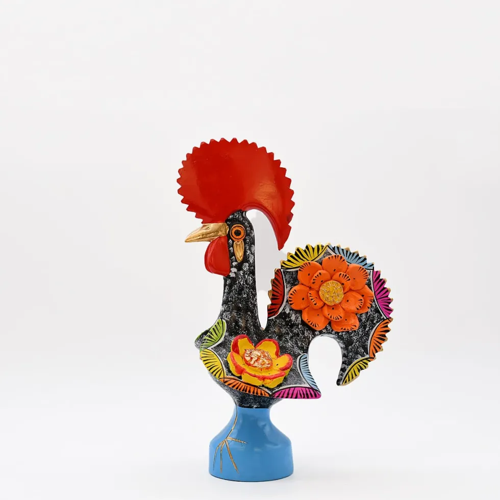 Coq de Barcelos 25cm noir - Prazeres Côta