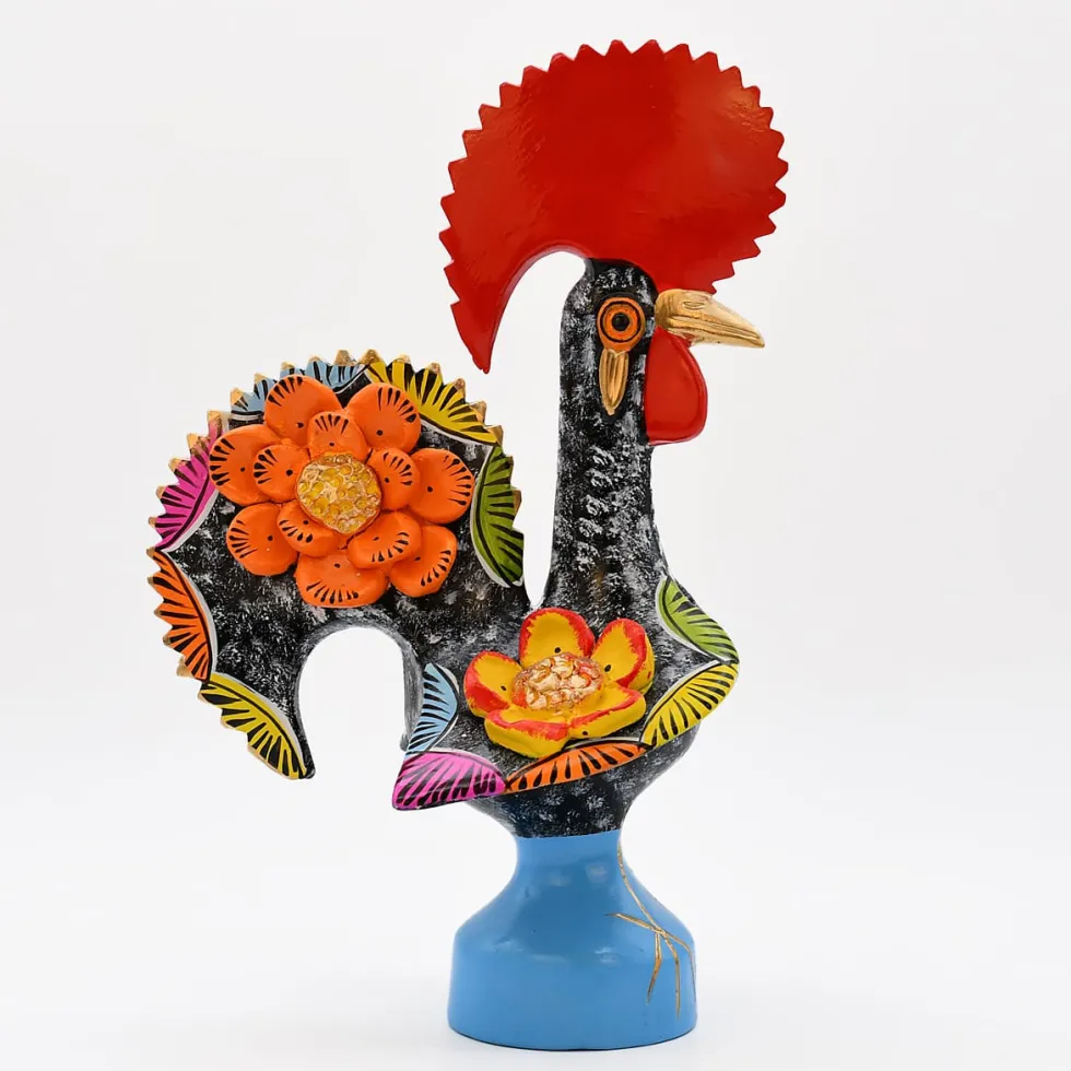 Coq de Barcelos 25cm noir - Prazeres Côta