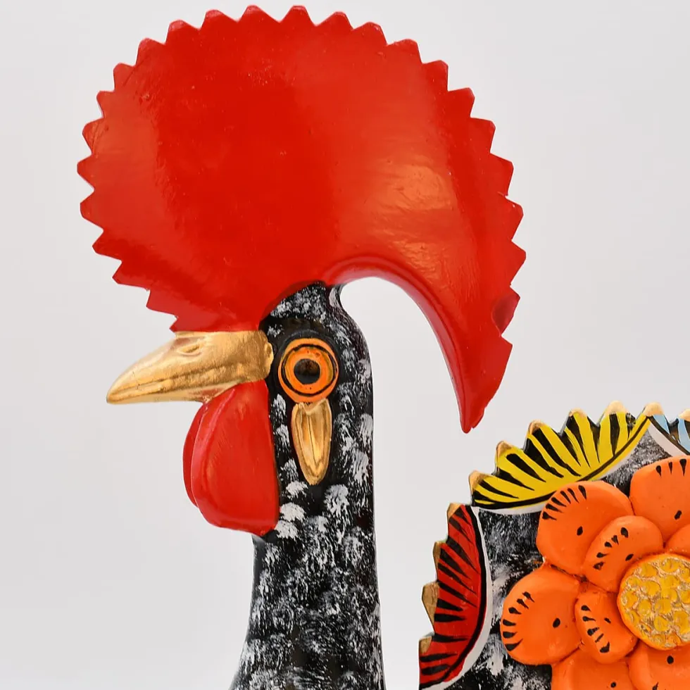 Coq de Barcelos 25cm noir - Prazeres Côta