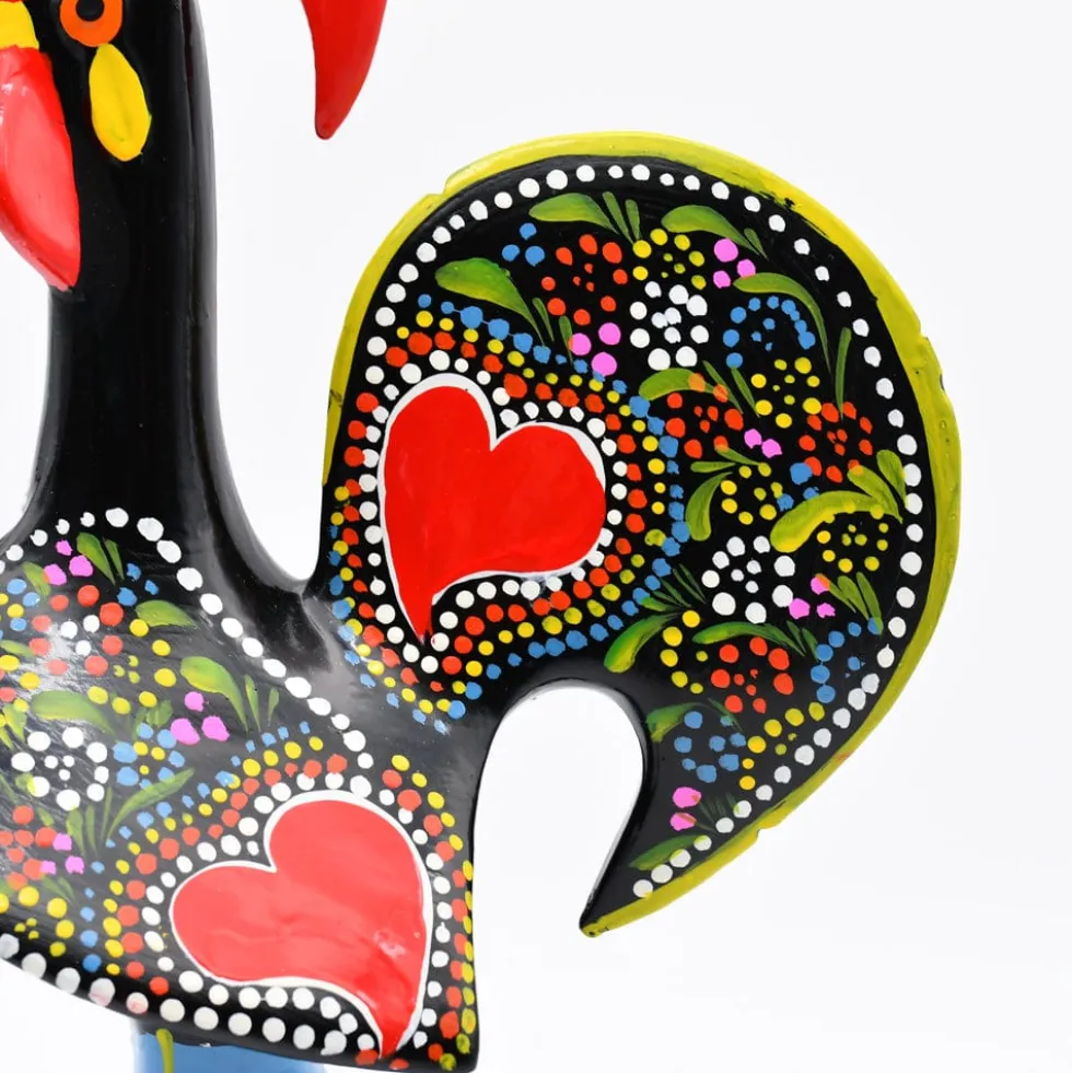 Coq de Barcelos 40cm noir - Prazeres Côta