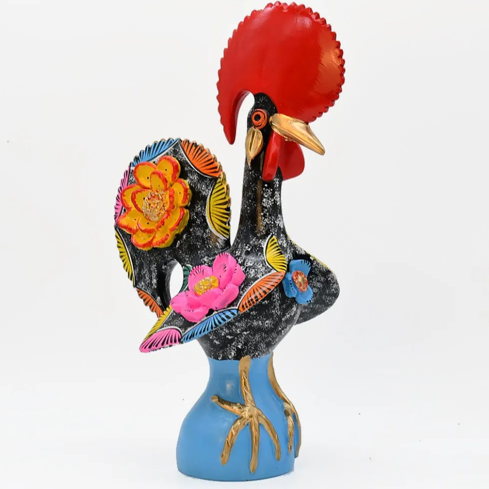 Coq de Barcelos 40cm noir - Prazeres Côta
