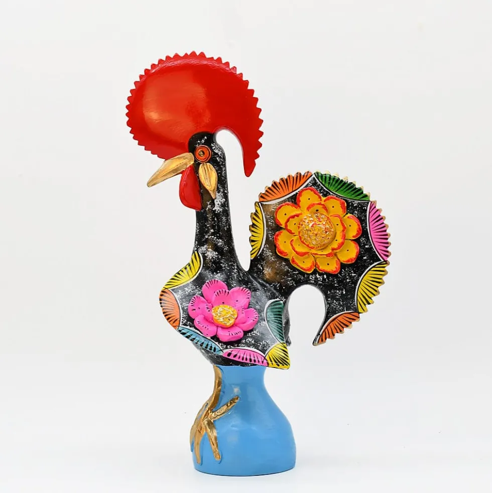 Coq de Barcelos 40cm noir - Prazeres Côta