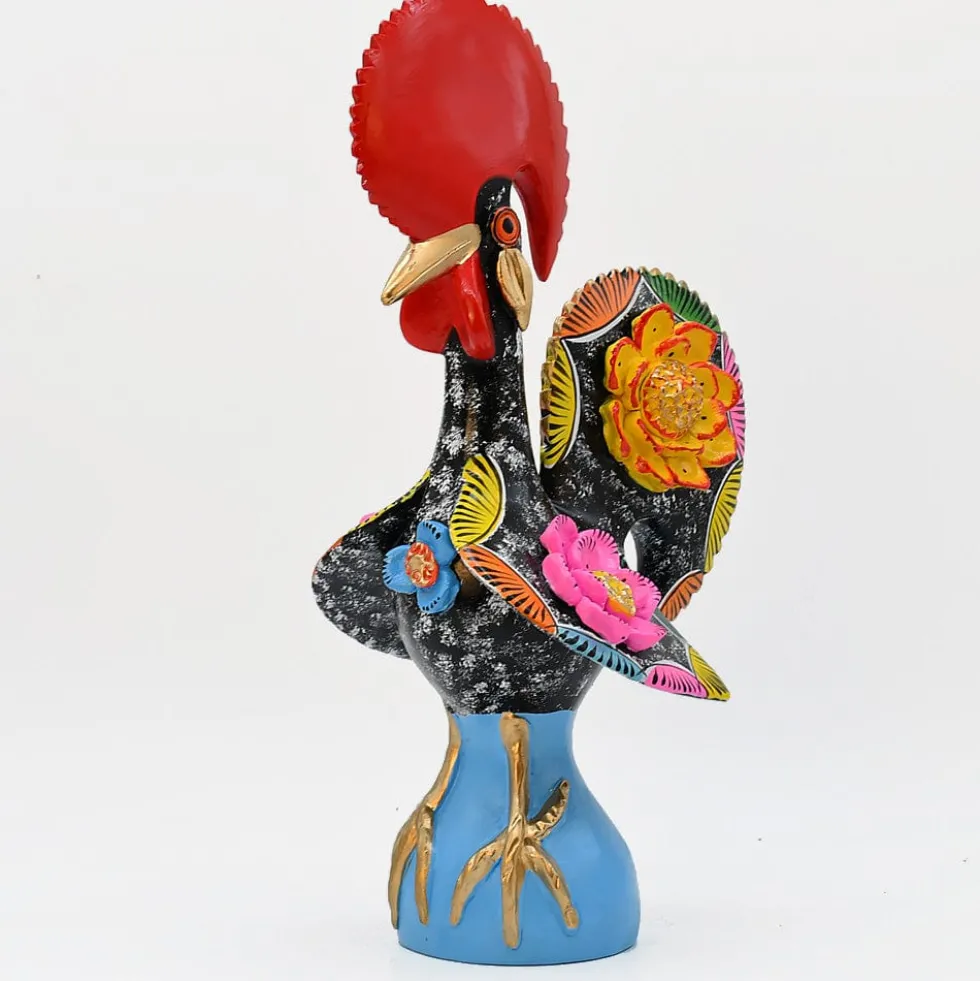 Coq de Barcelos 40cm noir - Prazeres Côta