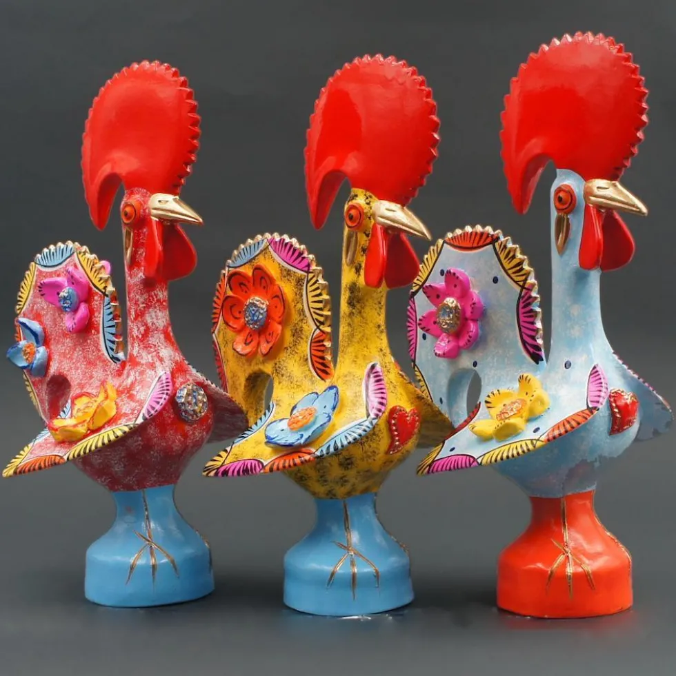 Coq de Barcelos 25cm noir - Prazeres Côta