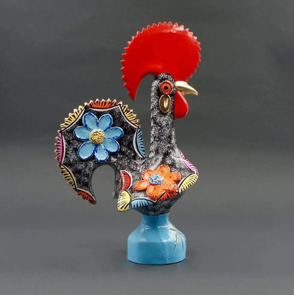 Coq de Barcelos 25cm noir - Prazeres Côta
