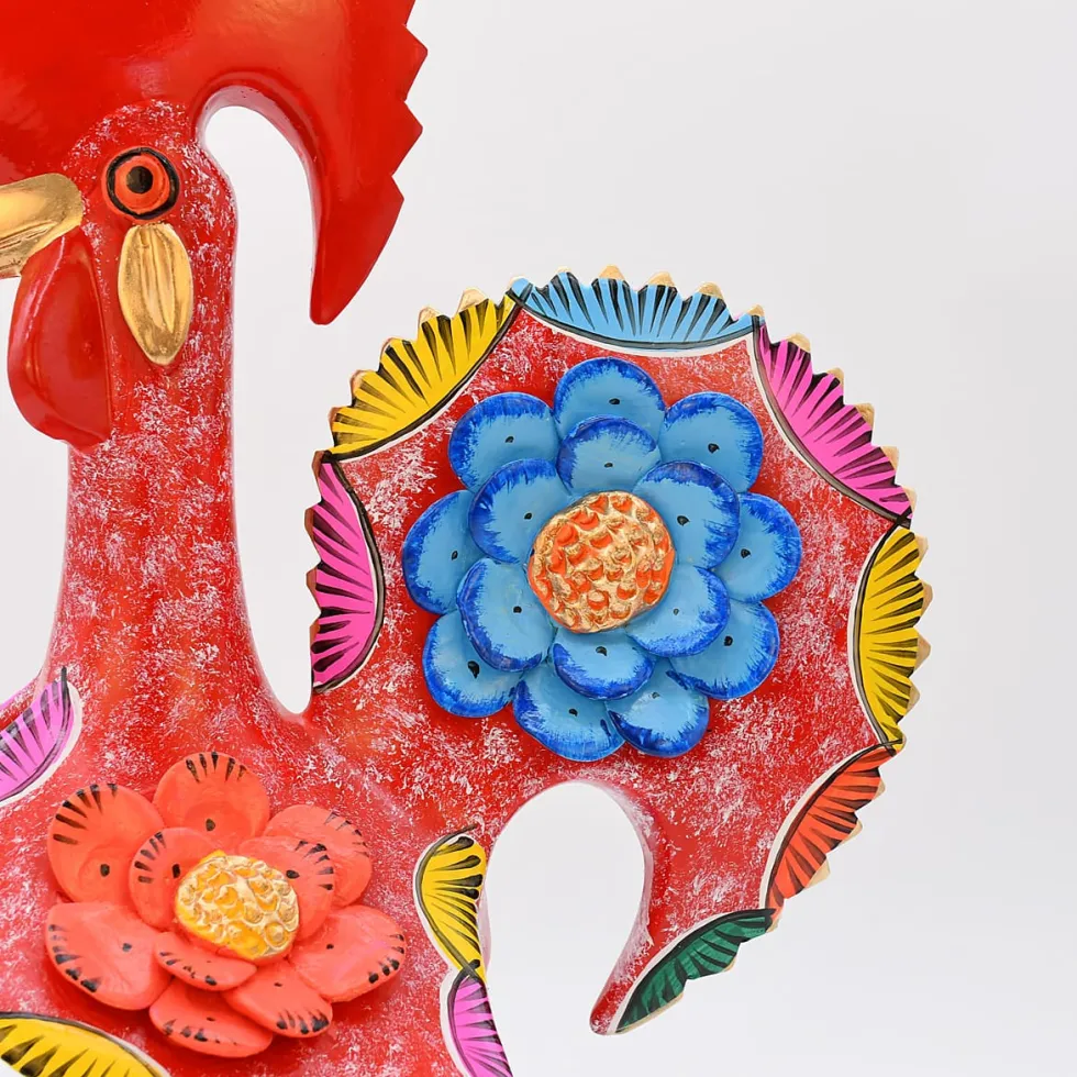 Coq de Barcelos 40cm rouge - Prazeres Côta