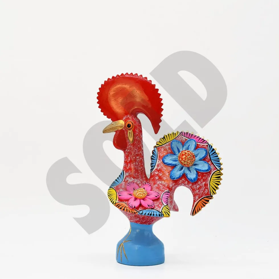 Coq de Barcelos 30cm rouge - Prazeres Côta