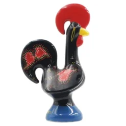 Coq de Barcelos traditionnel en céramique - Noir