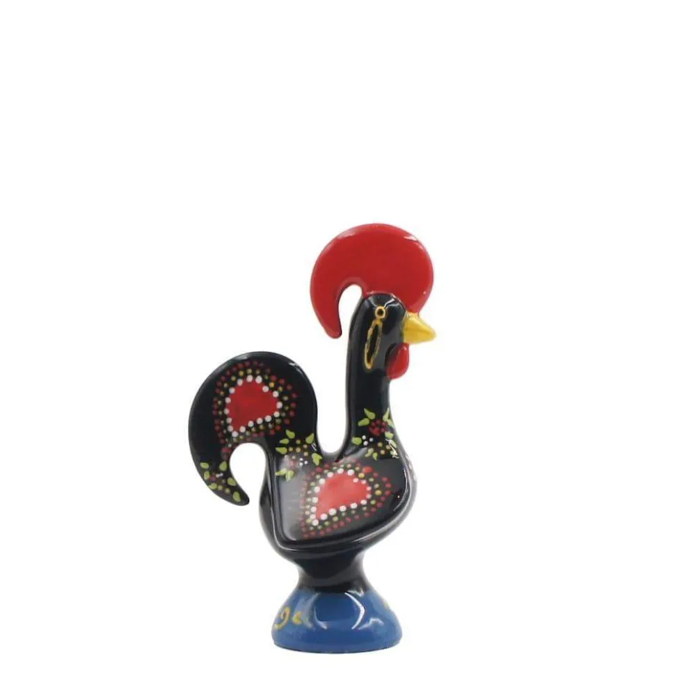 Coq de Barcelos traditionnel en céramique - Noir