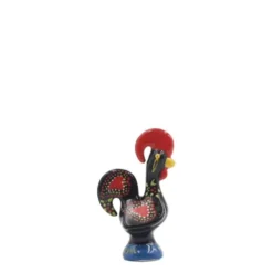 Coq de Barcelos traditionnel en céramique - Noir