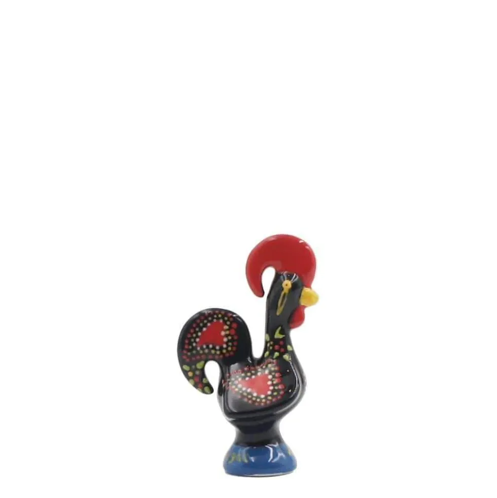 Coq de Barcelos traditionnel en céramique - Noir
