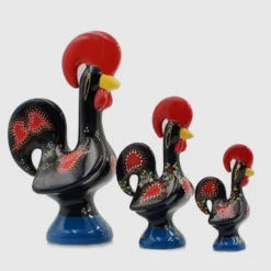 Coq de Barcelos traditionnel en céramique - Noir