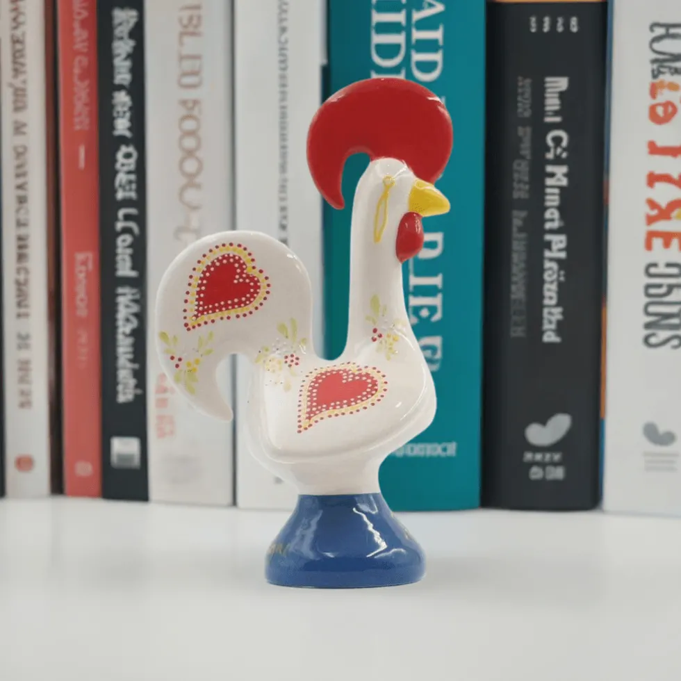 Coq de Barcelos traditionnel en céramique - Blanc