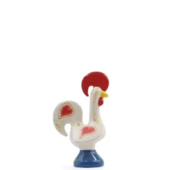 Coq de Barcelos traditionnel en céramique - Blanc