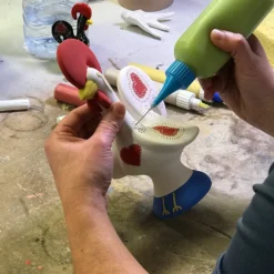 Coq de Barcelos traditionnel en céramique - Blanc