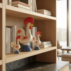 Coq de Barcelos traditionnel en céramique - Blanc