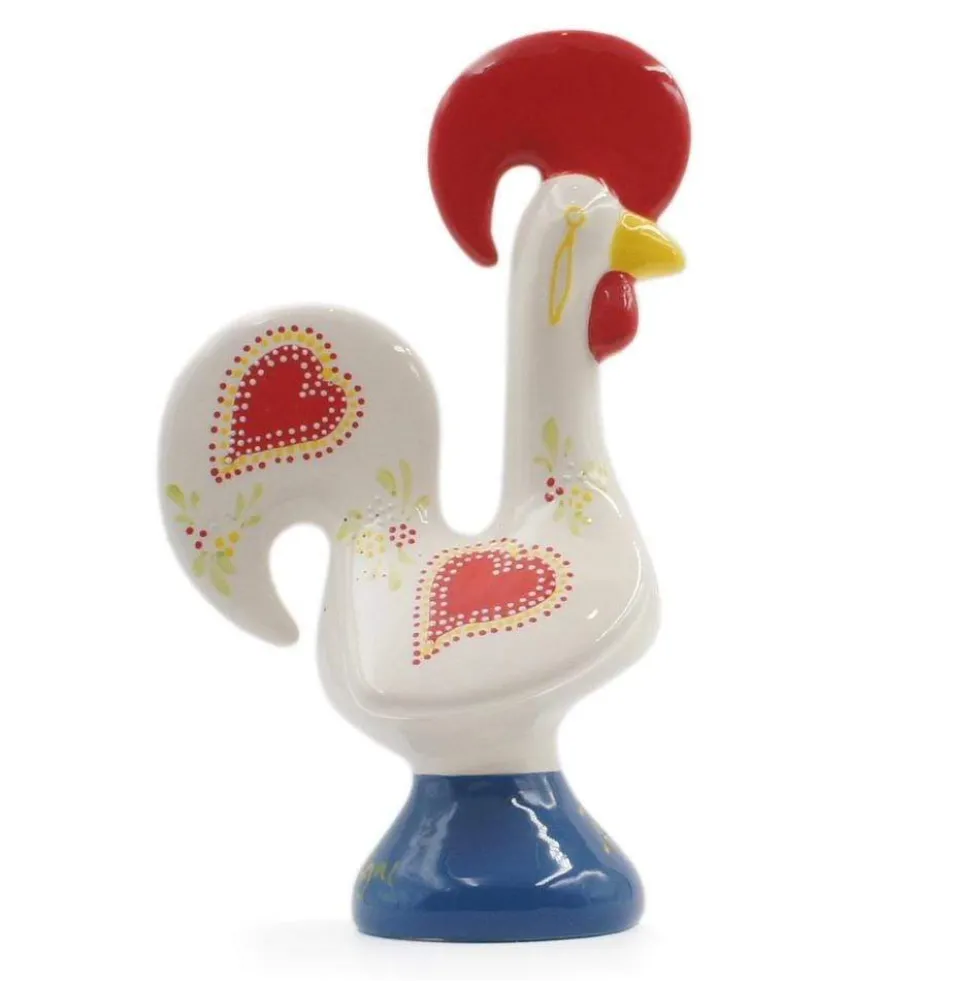 Coq de Barcelos traditionnel en céramique - Blanc