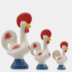Coq de Barcelos traditionnel en céramique - Blanc