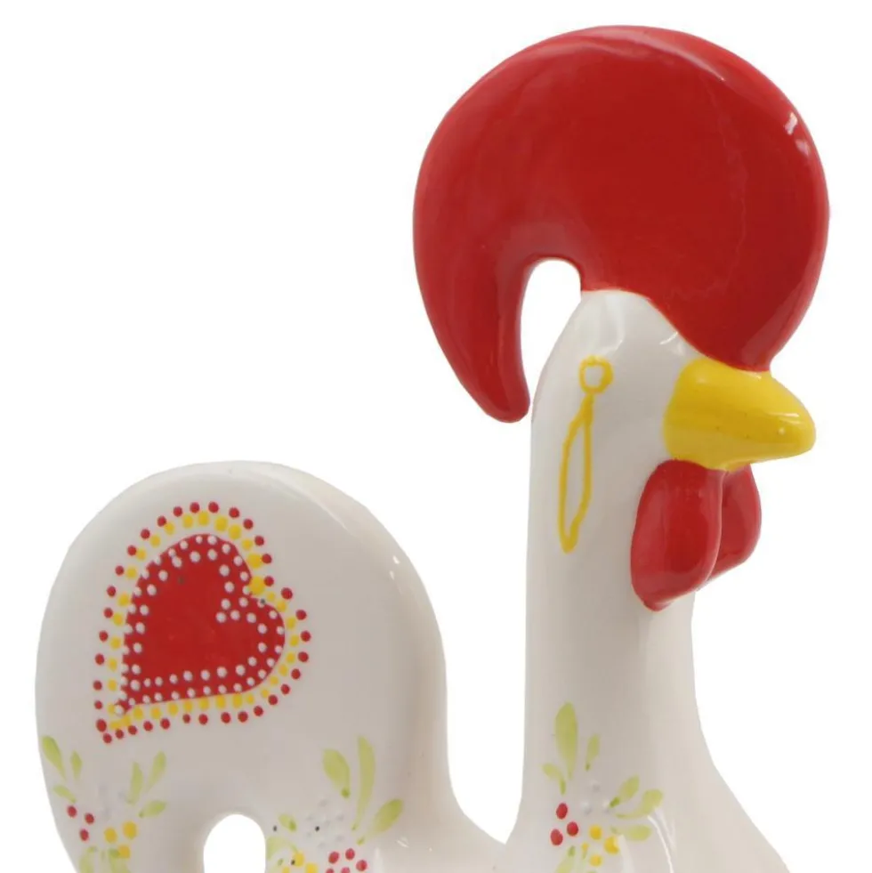 Coq de Barcelos traditionnel en céramique - Blanc