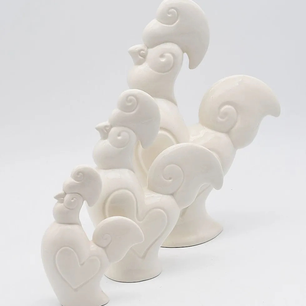 Coq en céramique - Blanc