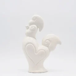 Coq en céramique - Blanc