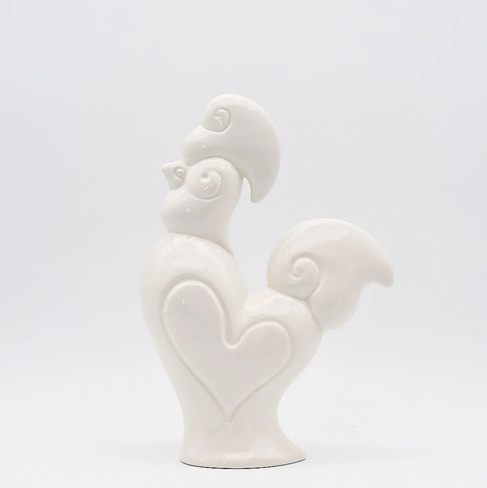 Coq en céramique - Blanc
