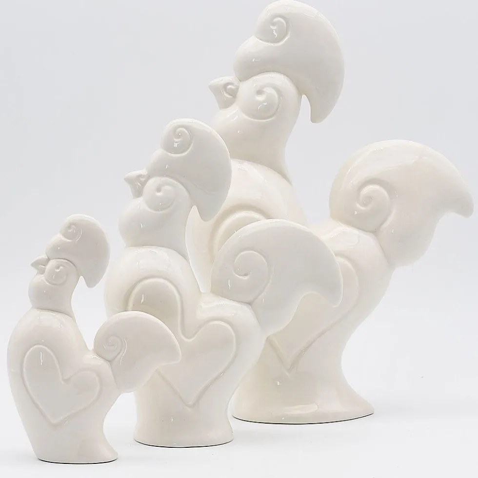 Coq en céramique - Blanc