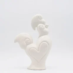 Coq en céramique - Blanc