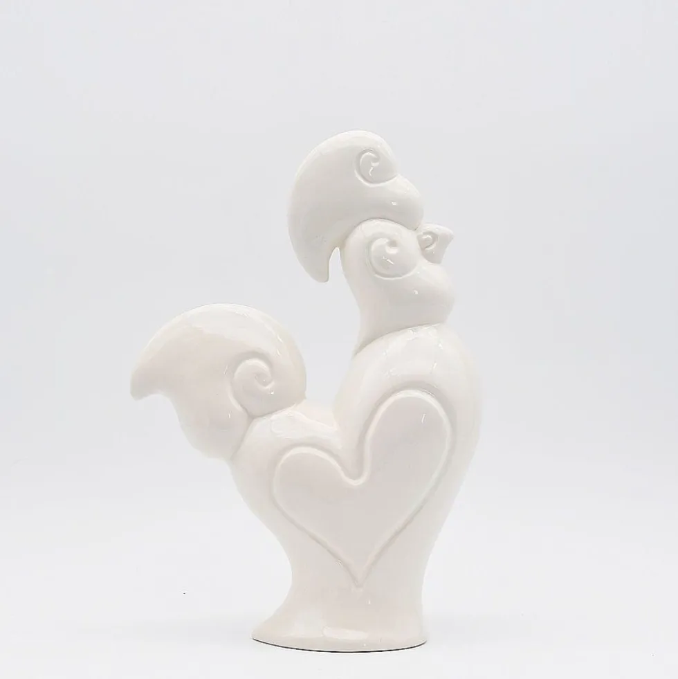 Coq en céramique - Blanc