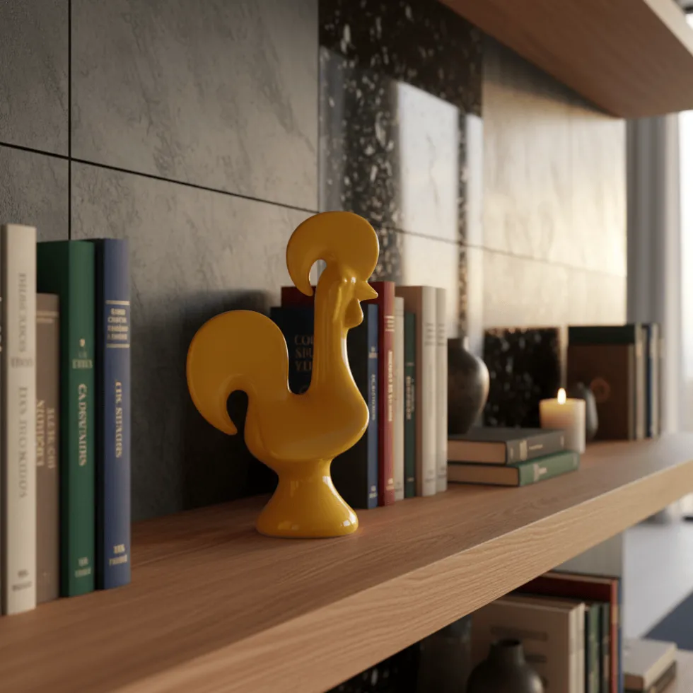 Coq portugais en céramique - Jaune