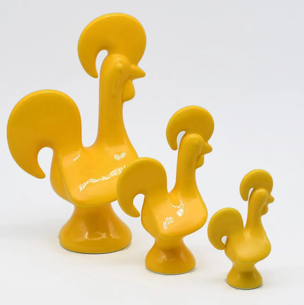 Coq portugais en céramique - Jaune