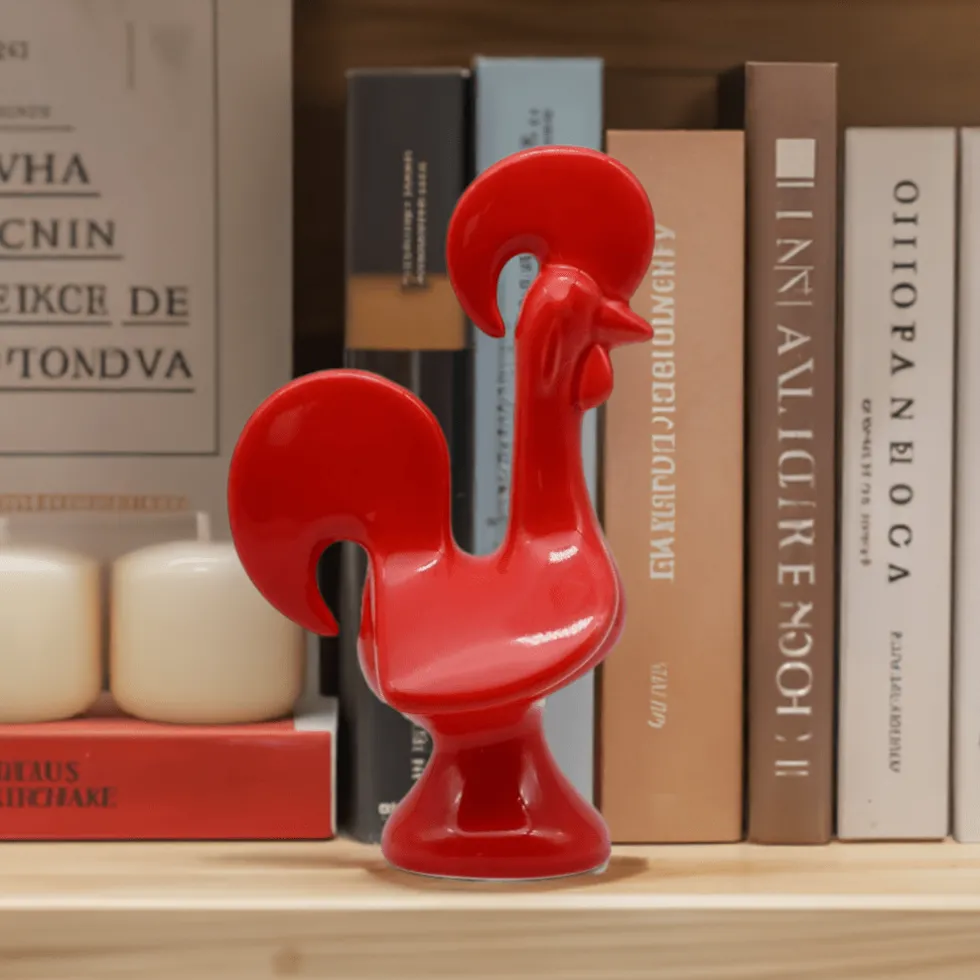 Coq portugais en céramique - Rouge