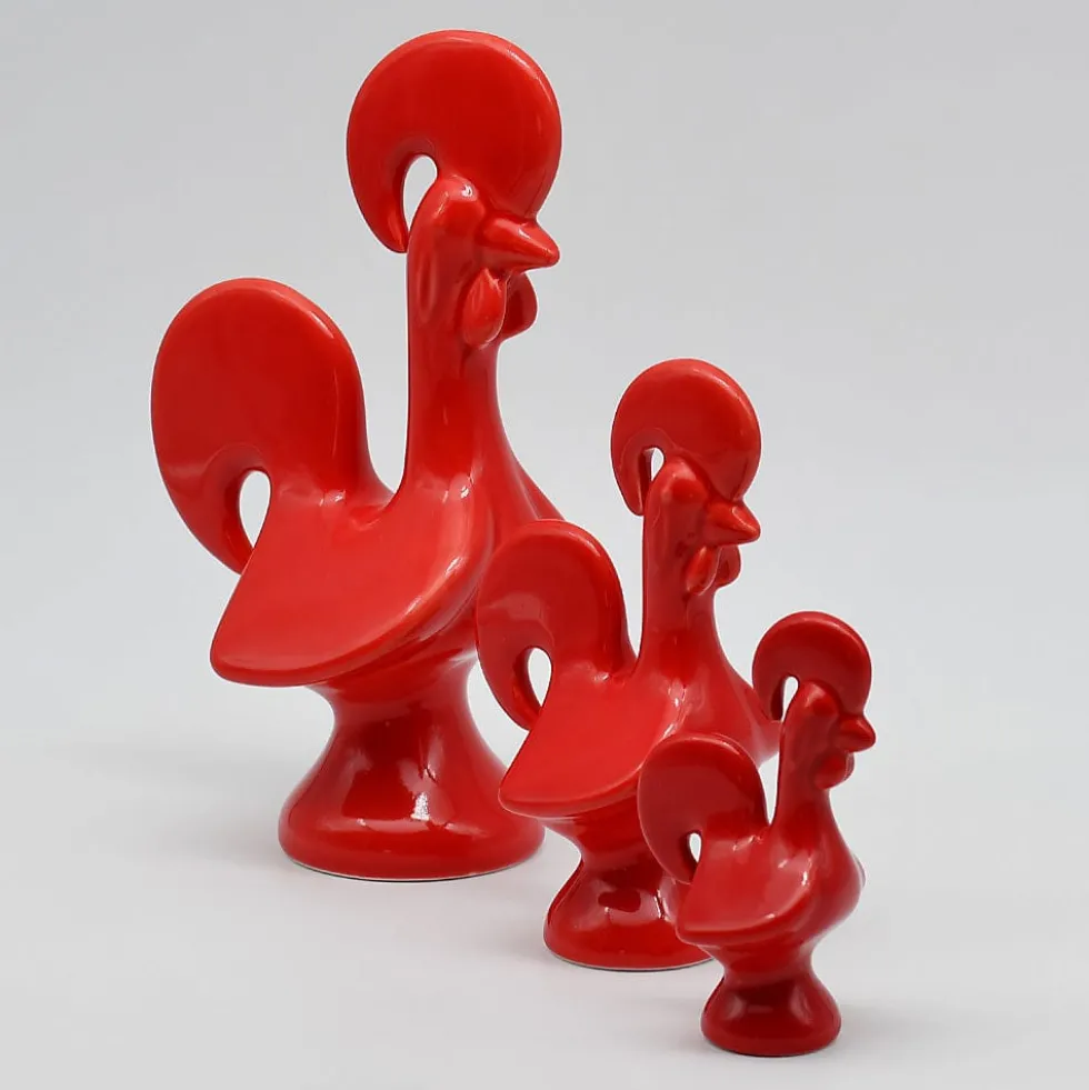 Coq portugais en céramique - Rouge