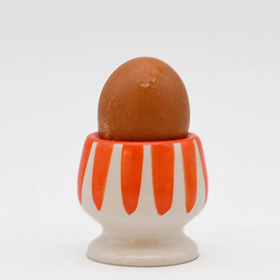 Coquetier rayé "Costa Nova Mar" - Orange