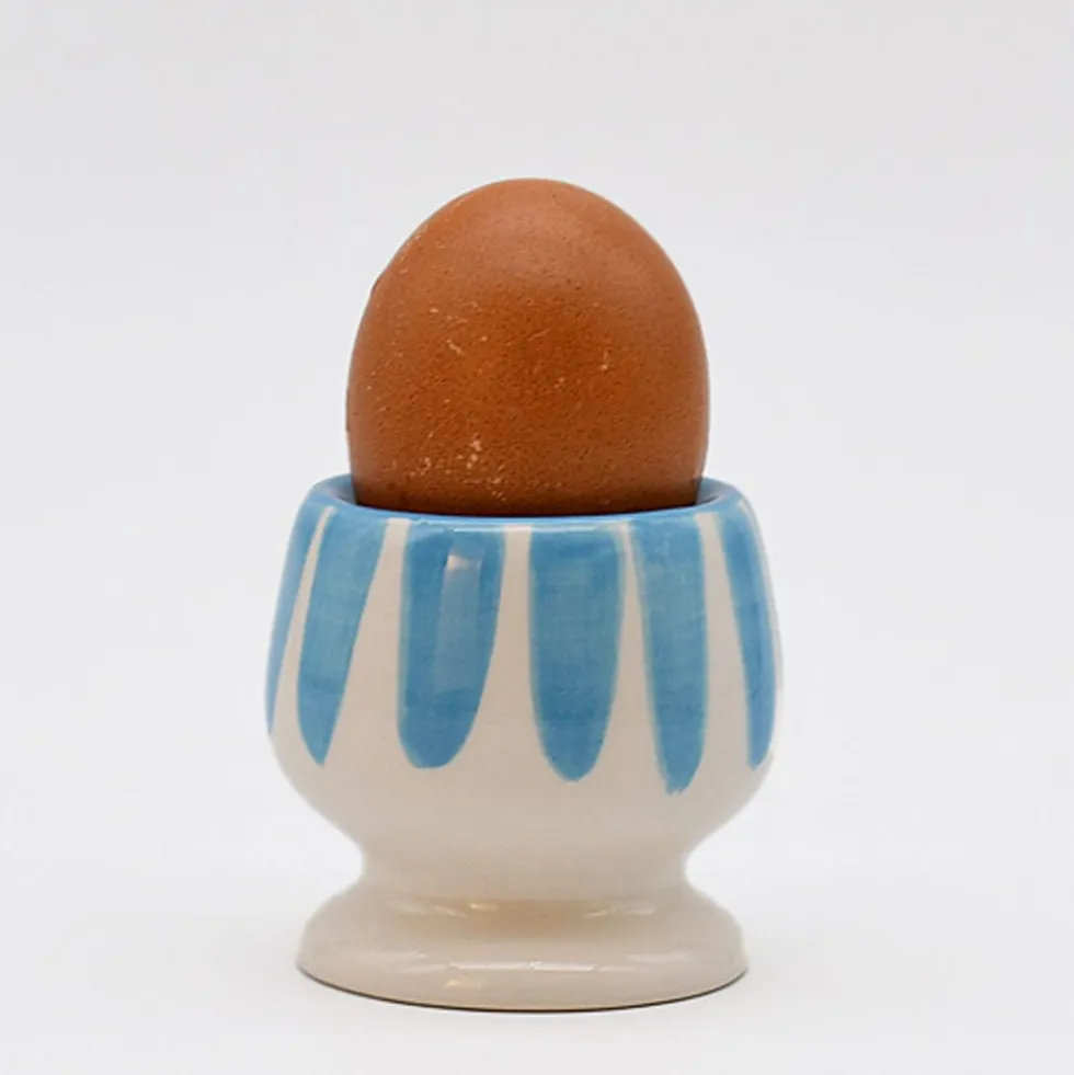 Coquetier rayé "Costa Nova Mar" - Turquoise