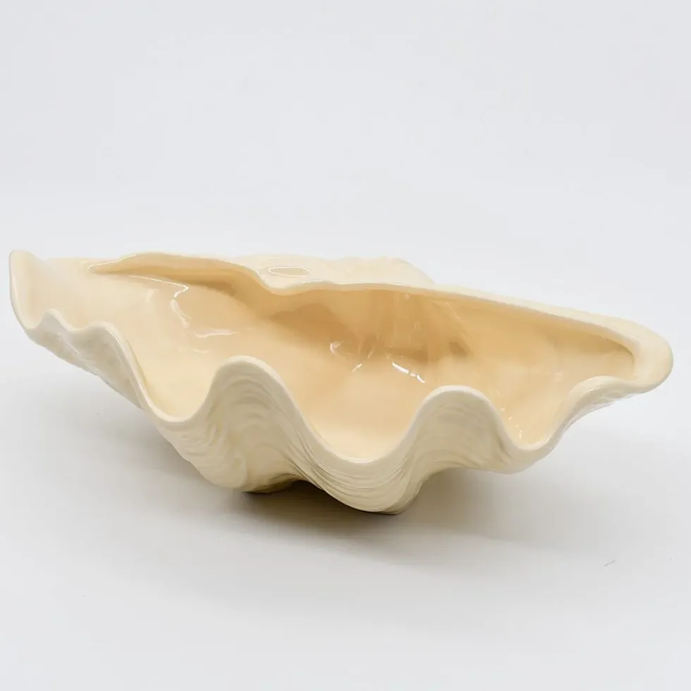 Coquillage en céramique 30cm - Beige