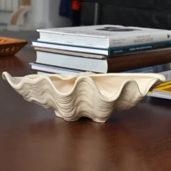 Coquillage en céramique 30cm - Beige