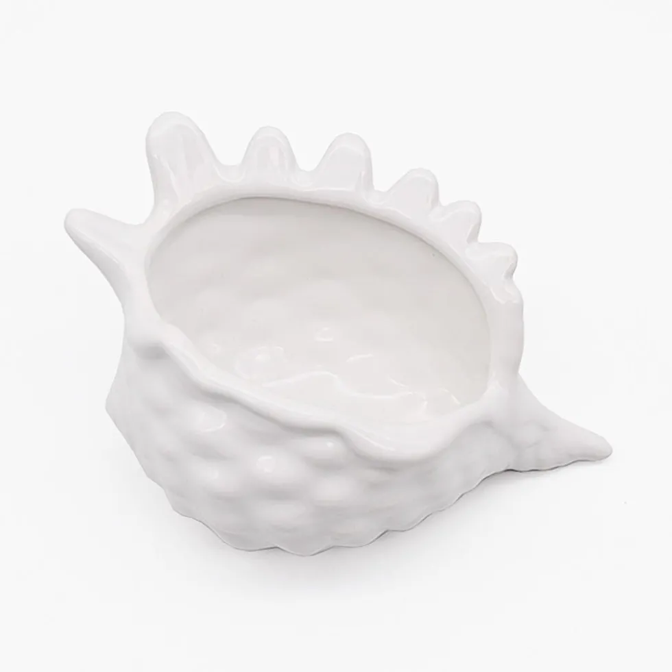 Coquillage en céramique 15cm - Blanc
