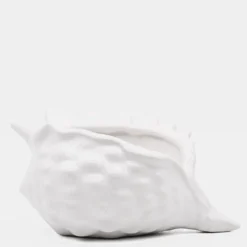 Coquillage en céramique 15cm - Blanc