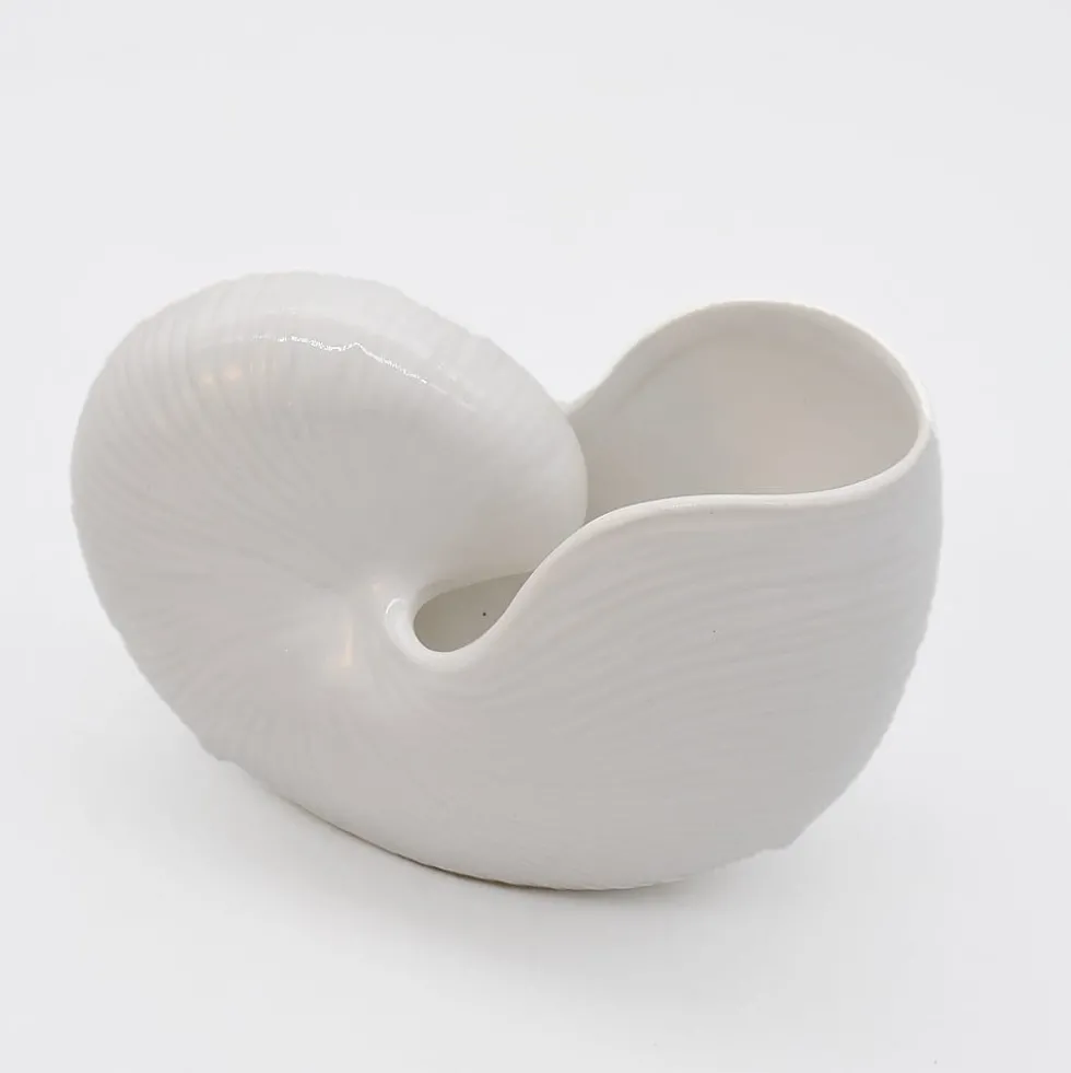 Coquillage en céramique 17cm - Blanc