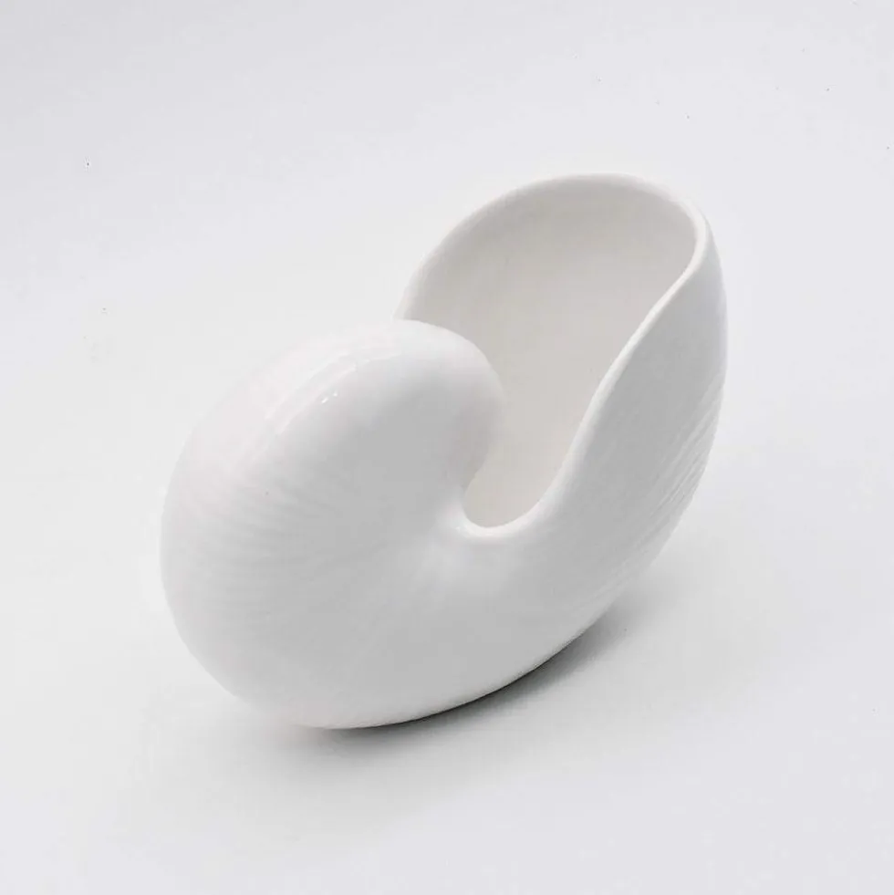 Coquillage en céramique 17cm - Blanc