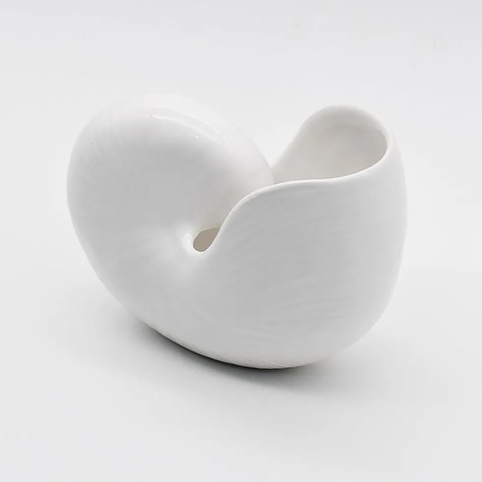 Coquillage en céramique 17cm - Blanc
