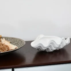 Coquillage en céramique 28cm - Blanc