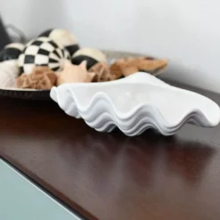 Coquillage en céramique 28cm - Blanc
