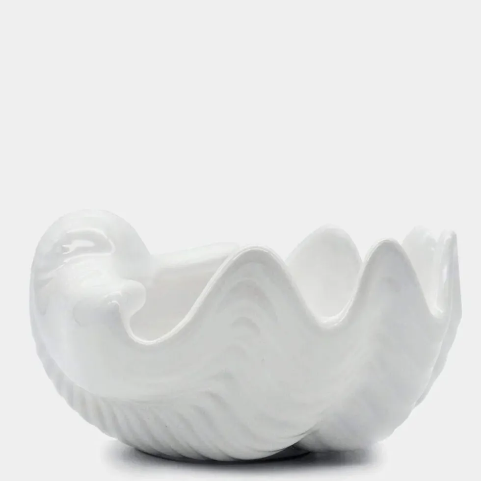 Coquillage en céramique 16cm - Blanc